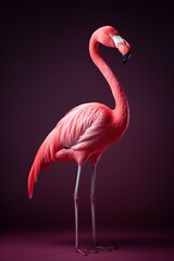 Beautiful pink flamingo on a dark background