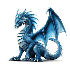 Blue Dragon Clipart isolated on white background