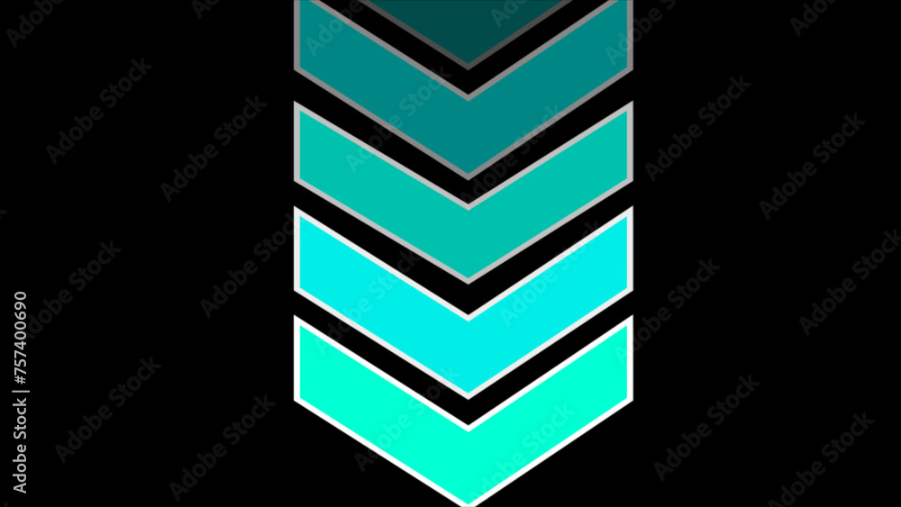 Poster light blue arrows indicate the direction of the overlay layer. swipe-down navigation. blinking arrow