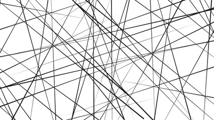 Black and white geometric pattern. Abstract background. Vector stripe, lines. Random speed line pattern.