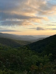 sunset over the mountains