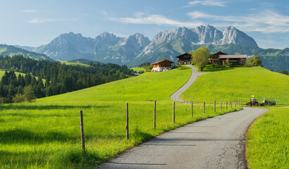Bauernhof bei Reith, Wilder Kaiser, Kitzbühel, Tirol, Österreich