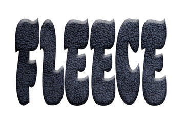 Digital illustration. The word fleece with an overlay of fleece textiles. ..material, stof, fabric,