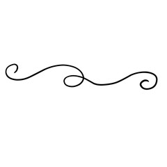 Swirl ornament stroke. Ornamental curls, swirls divider and filigree ornaments handdrawn doodle style vector