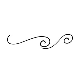 Swirl ornament stroke. Ornamental curls, swirls divider and filigree ornaments handdrawn doodle style vector