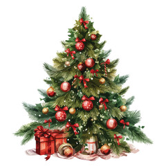 Fototapeta na wymiar Christmas Tree Clipart isolated on white background