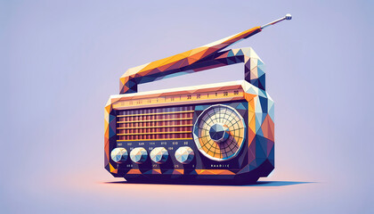 Radio classic design, with dials and antenna