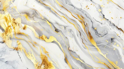 Elegant Marble Texture Background in White and Gold for Luxurious Interior Design and Creative Art Wall Decorations