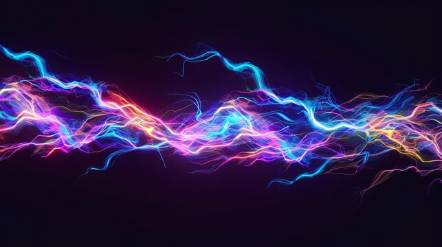 Dynamic 3D Lightning Strike Element in Vivid Colors