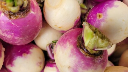 Close of turnip background. Fresh vegetable background