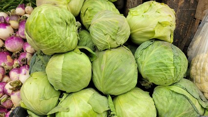 Fresh organic Cabbage vegetable market