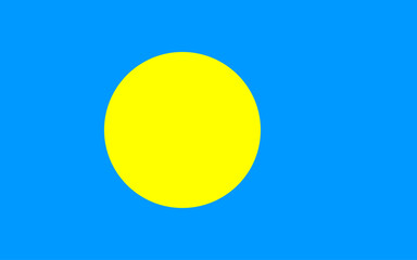 Palau official flag  isolated on white background. vector illustration.