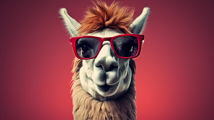 Obraz premium Llama wearing sunglasses