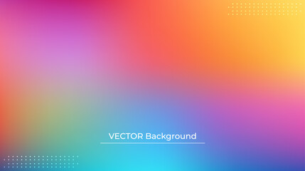 Abstract blurred gradient mesh background in bright rainbow colors. Colorful smooth banner template. Easy editable soft colored vector illustration in EPS10 without transparency