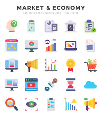 Market & Economy icon pack for your website. mobile. presentation. and logo design.