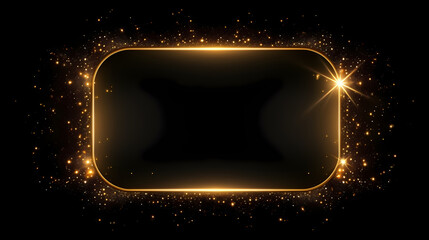 Obraz premium Luxurious golden rectangular frame paired with stylish black background
