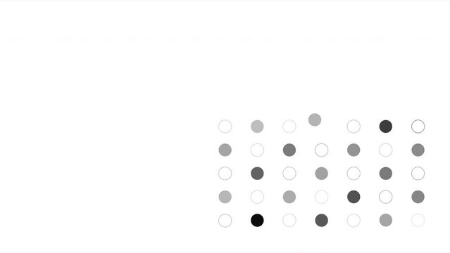 ドットとサークルのアニメーション　集約と拡散と繰り返す背景模様