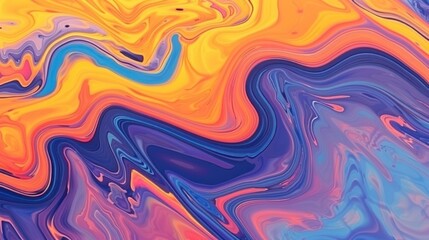 This mesmerizing image features a symphony of vivid orange and purple hues swirling together in a...