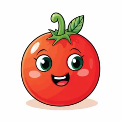 Fotobehang Cute Tomato Clipart isolated on white background © Noman