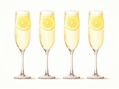French 75 collection set isolated on transparent background, transparency image, removed background