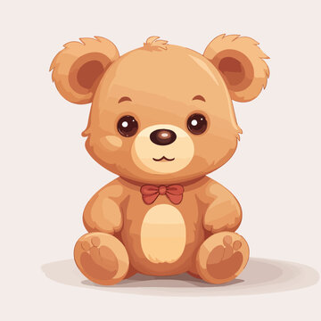 Cute Teddy Bear Clipart isolated on white background