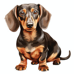 Dachsund Clipart isolated on white background