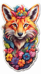 Fun Colorful Fox Sticker