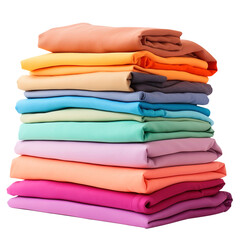 stack of colorful clothes isolated on transparent background Remove png, Clipping Path, pen tool