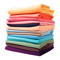 stack of colorful clothes isolated on transparent background Remove png, Clipping Path, pen tool