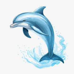 Dolphin Clipart Ocean isolated on white background