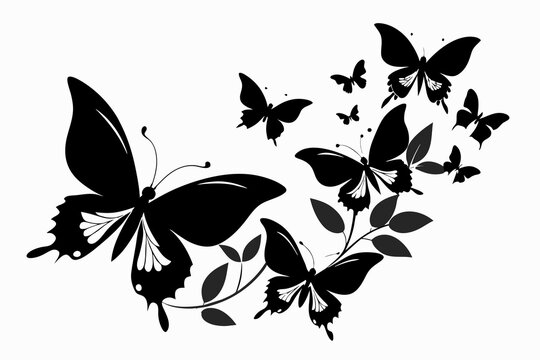 butterfly vector art silhouette illustration