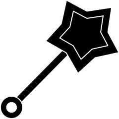 magic illustration wand silhouette fantasy logo gem icon magician outline wizard miracle star mystery imagination spell stick fairy magical shape star mystery for vector graphic background