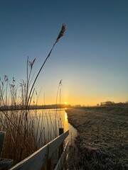 Dutch winter Landscape Twiske nature area The Netherlands