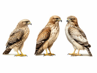 Hawk collection set isolated on transparent background, transparency image, removed background
