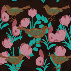seamless background with flowers