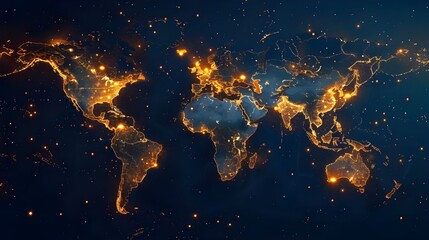 Fototapeta premium Earth blue technology information dark blue