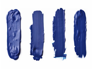 navy blue paint stroke collection set isolated on transparent background, transparency image, removed background