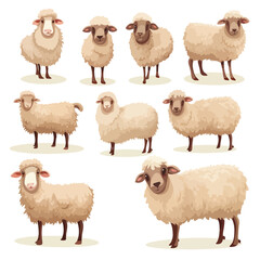 Funny Sheep Clipart Clipart isolated on white background