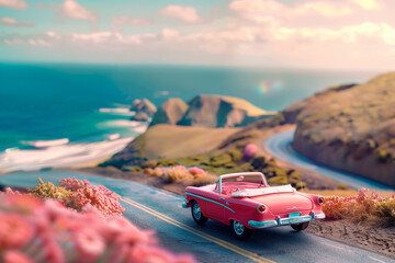 Coastal journey in a convertible