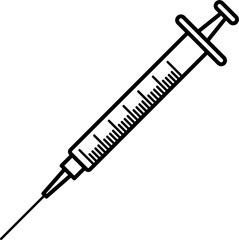 Syringe Outline Illustration Vector