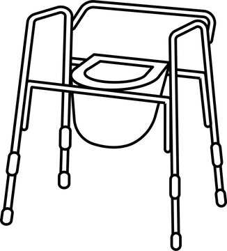 Bedside Commode Outline Illustration Vector