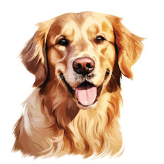 Golden Retriever Clipart isolated on white background