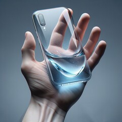hand touching virtual screen
