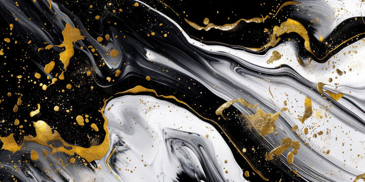 Gold abstract black marble background art paint pattern ink texture watercolor white fluid wall. Abstract liquid gold design luxury wallpaper nature black brush oil modern paper splash painting wate