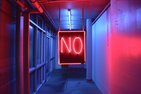 refusal sign with inscripion no, no chance concept