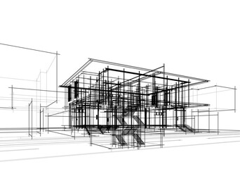 sketch of a house