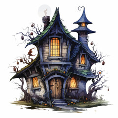 Witch House Clipart Clipart isolated on white background