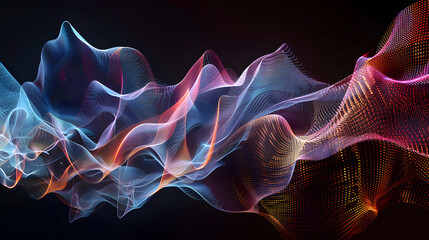 Glowing Abstract Music Holography, Wide Angle