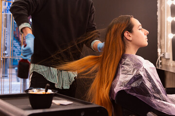 Hair coloring in progress at a modern salon