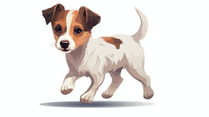 A Jack Russell Terrier puppy flat vector 